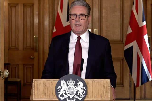 Prime Minister Sir Keir Starmer addressed the nation on Sunday as rioting spread (Picture: Ben Bauer/PA Wire)