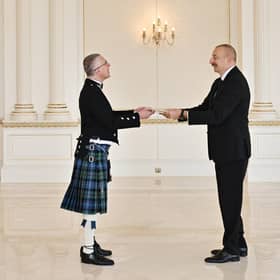 Fergus Auld with President Ilham Aliyev