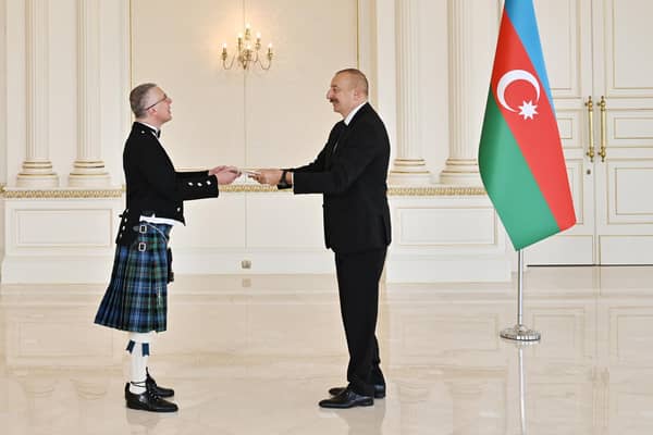 Fergus Auld with President Ilham Aliyev