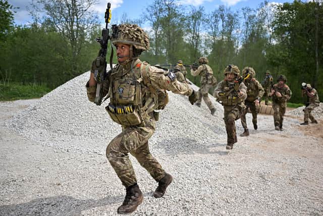 British soldiers take part in a Nato exercise on the Estonian-Latvian border (Picture: Jeff J Mitchell/Getty Images)