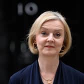Prime Minister Liz Truss announces her resignation as she addresses the media outside number 10 at Downing Street. Picture: Leon Neal/Getty Images
