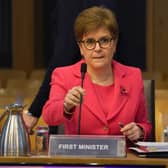 First Minister Nicola Sturgeon giving evidence to MSPs on Holyrood's Audit Committee at the Scottish Parliament, Edinburgh, as part of an inquiry into contracts for two lifeline ferries which are delayed and overbudget. Picture: PA