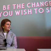 Nicola Sturgeon at the Plant Blonde Cafe, Glasgow. Picture: Andy Buchanan/PA Wire