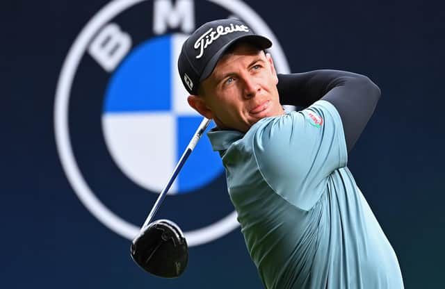 Grant Forrest tees off on the third hole during day two of the BMW PGA Championship at Wentworth. Picture: Ross Kinnaird/Getty Images