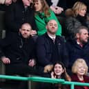 Hearts manager Robbie Neilson had to watch the game from the stands.