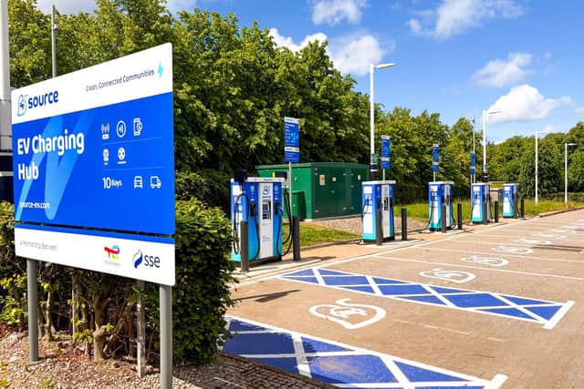 Source's new public EV charging hub at Edinburgh Park.