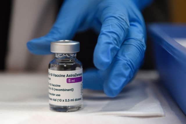 One quarter (25 per cent) of the 1,011 adults polled gave the UK Government’s vaccine performance a score of five, while a further 35 per cent rated it as a four. (Photo by MIGUEL RIOPA/AFP via Getty Images)