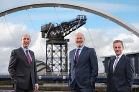 Duncan Stratford, Managing Director of CGWM UK; David Bremner, managing director of Intelligent Capital and who will be director at Adam & Company; Graham Storrie, director of Adam & Company. Picture by Mike Wilkinson