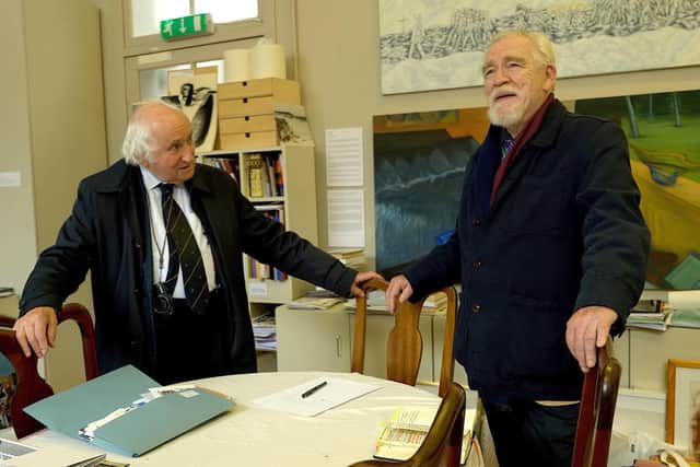 Richard Demarco meets actor Brian Cox at Summerhall. 