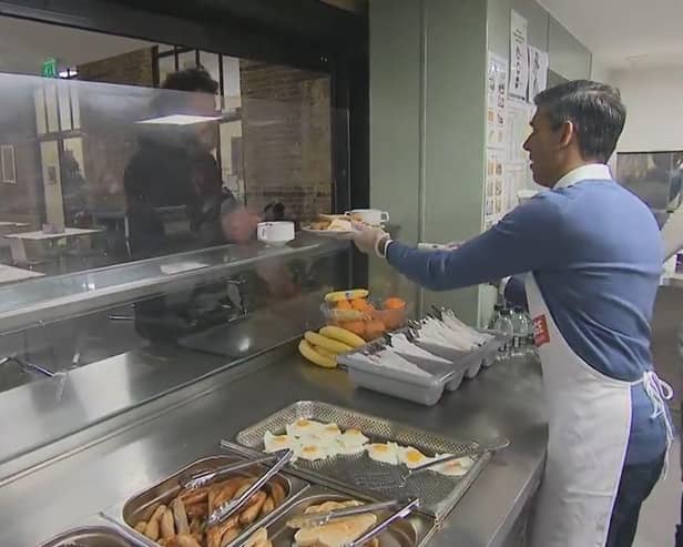 The video clip, captured by ITV News, saw an awkward exchange with the PM