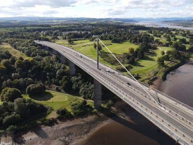 The bridge's supports are up to 50m high. Picture: Glasgow Motorway Archive