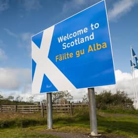 "Welcome to Scotland" sign at the Scotland/England border.  Picture: Getty Images.