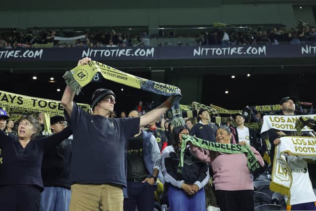 Los Angeles FC fans before a game against the FC Dallas at the BMO Stadium (Picture: Ronald Martinez/Getty)