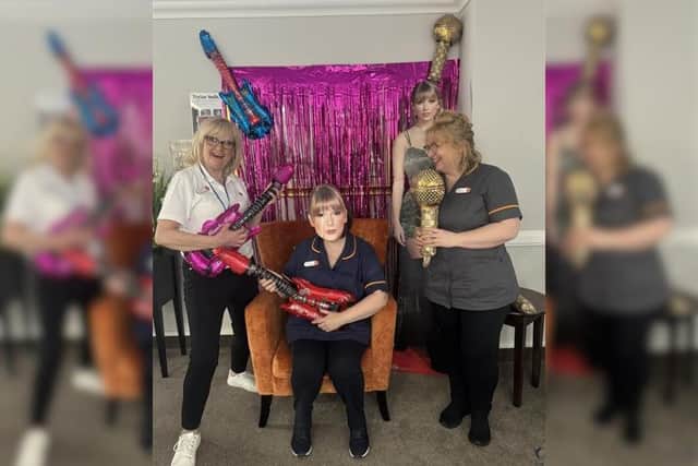 Murrayfield House care home's Wellbeing Coordinator Margaret Finch (right) with care assistants.