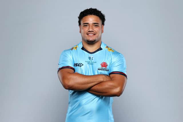Mosese Tuipulotu, younger brother of Sione, is with the Waratahs in New South Wales. (Photo by Brendon Thorne/Getty Images for Rugby Australia)