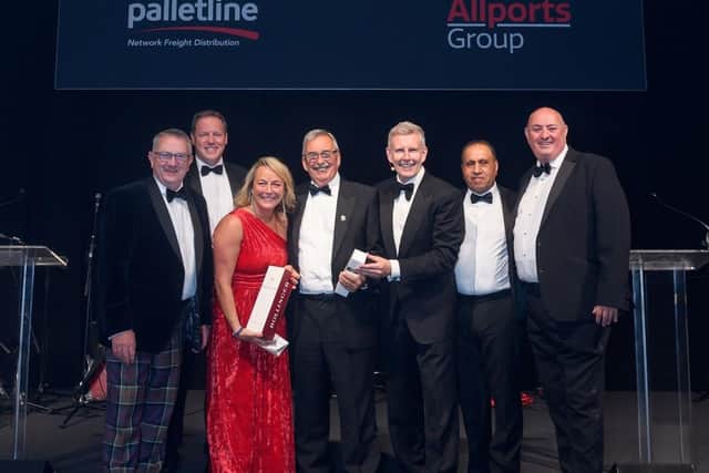 Bob Garmory Director The Purvis Group wins Palletline's Charity Award.