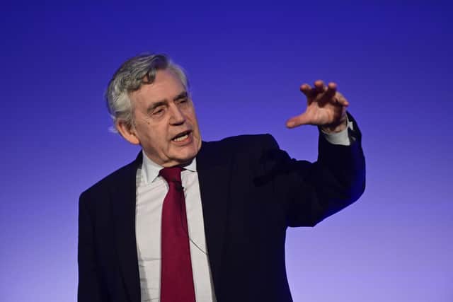 Gordon Brown, former Prime Minister, speaks at even in Glasgow. Picture: John Devlin