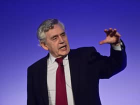Gordon Brown, former Prime Minister, speaks at even in Glasgow. Picture: John Devlin