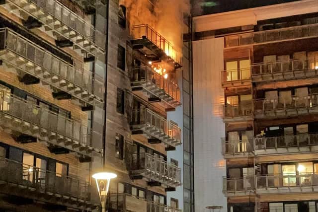 An image from social media site X posted by Graham Simpson of a fire in Breadalbane Street, Edinburgh. Picture: Graham Simpson/PA/PA Wire