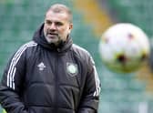 Celtic manager Ange Postecoglou oversees training ahead of the Champions League match against Real Madrid in Spain.