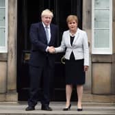 Nicola Sturgeon meets Boris Johnson at Bute House in Edinburgh (Picture: Jane Barlow/PA Wire)