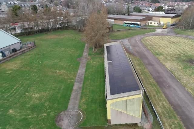 Solar panels were installed in the arena grandstand and foyer roof