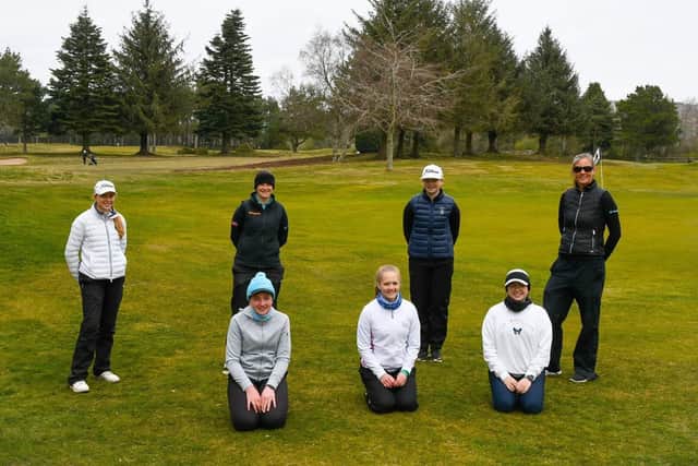 Karyn Dallas with some of the players she coaches through her Total Golf programme