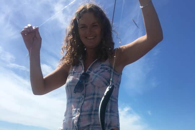 Susan Smillie fishing for her supper on her voyage of self-discovery. Pic: Contributed
