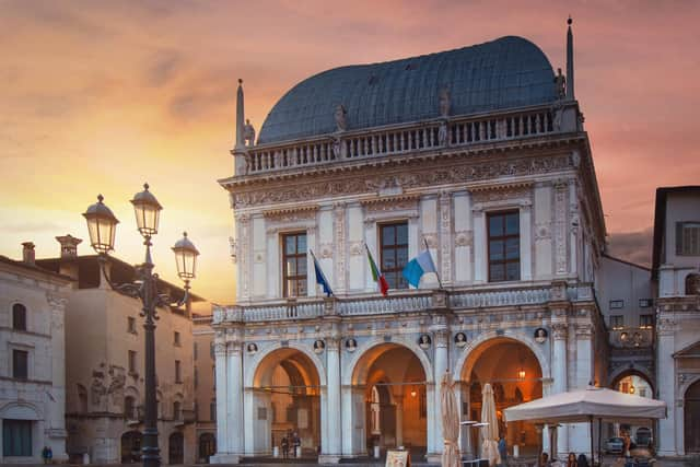 Piazza della Loggia in Brescia. Pic: PA Photo/WS Capitale /Bergamo Brescia 2023.