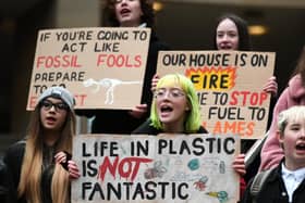 Young people take part in a climate strike in Glasgow last year (Picture: John Devlin)
