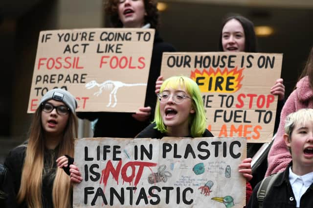 Young people take part in a climate strike in Glasgow last year (Picture: John Devlin)