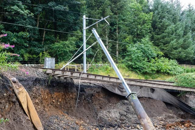 Damage from the Union Canal burst near Polmont. Picture: Network Rail