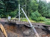 Damage from the Union Canal burst near Polmont. Picture: Network Rail