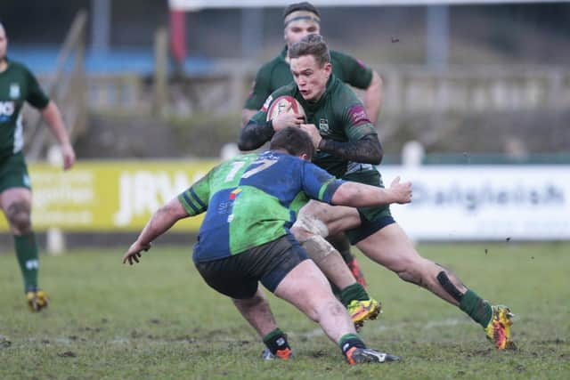 Scotland winger Darcy Graham in action at Mansfield Park during his Hawick days. Picture: Graham Stuart/SNS