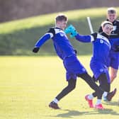 Elias Melkersen trains with the Hibs first team ahead of Wednesday's visit to Rangers.