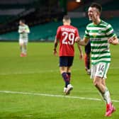 Celtic's David Turnbull celebrates making it 3-2  and sealing a first win for Neil Lennon's men in six games. (Photo by Rob Casey / SNS Group)