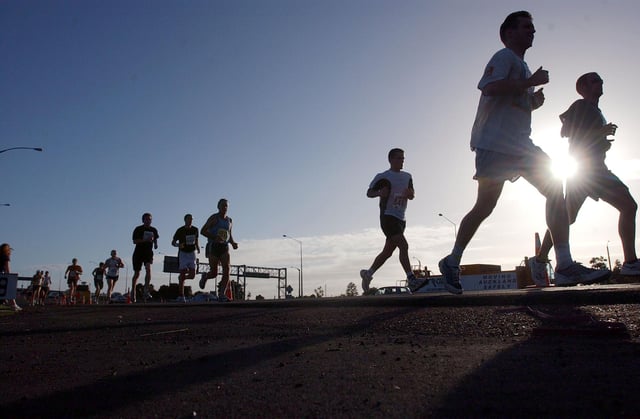 Joggers may have been unwittingly contributing to climate change because of the way their footwear was made (Picture: Ross Land/Getty Images)