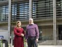 Jill Dykes and Professor Phil Trinder, co-directors of the Glasgow Computing Science Innovation Lab (GLACSIL), outside the University of Glasgow’s school of computing science.