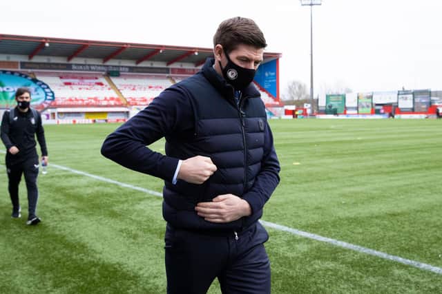 Rangers manager Steven Gerrard was unhappy with his team's performance in the 1-1 draw against Hamilton (Photo by Alan Harvey / SNS Group)