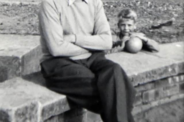 Pearson's treasured photo of him as a boy with his father Eddie