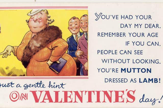 Vinegar Valentine's Day cards began in the Victorian age but continued into the 20th Century