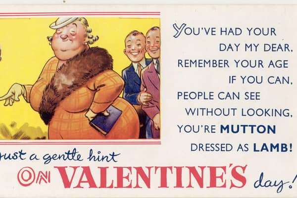 Vinegar Valentine's Day cards began in the Victorian age but continued into the 20th Century