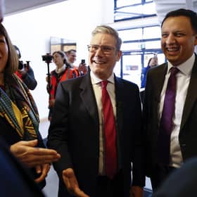 Labour leader Keir Starmer and Scottish Labour leader Anas Sarwar in Glasgow last week.