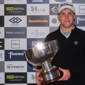 Rory Franssen shows off the trophy after winning the Tartan Pro Tour's Fairmont St Andrews event supported by Martin Gilbert. Picture: Tartan Pro Tour