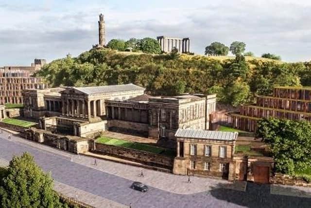 Plans to transform the former Royal High School on Calton Hill into a new luxury hotel for Edinburgh were rejected by the Scottish Government. Image: Hoskins Architects