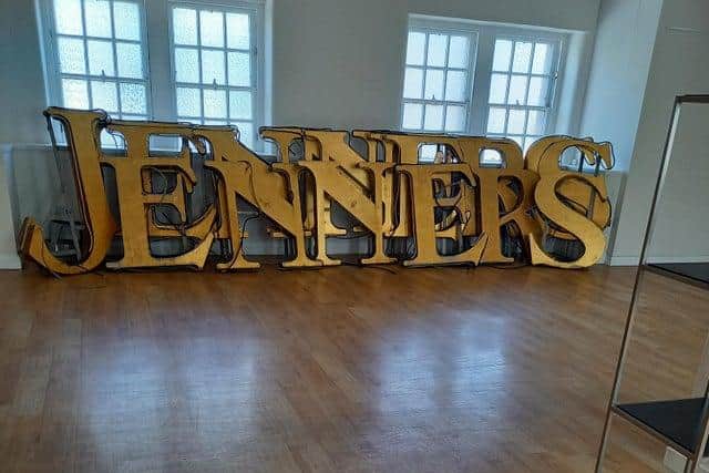 Jenners sign after its removal.