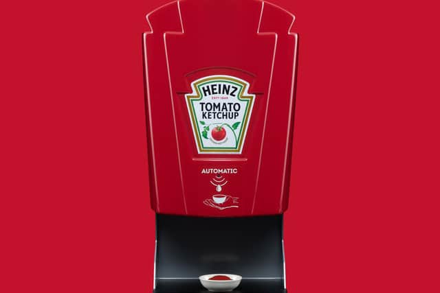 Heinz's new sauce dispenser is contactless.