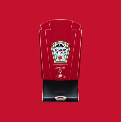 Heinz's new sauce dispenser is contactless.