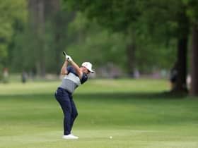 Ewen Ferguson plays a shot at Rinkven International Golf Club in Belgium.