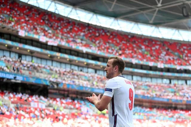 England striker Harry Kane during the match at Wembley Stadium. Picture: SNS